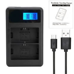 Двойное зарядное устройство USB для аккумуляторов LP-E6 (Canon EOS: 90D, 80D, 60D, 70D, 6D, 6D mark II, 7D, 7D mark II, 5D mark II, 5D mark III, 5D mark IV, 5DS, 5DR, EOS R, EOS Ra)