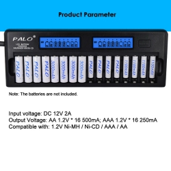 Зарядное устройство PALO для 16 Ni-MH, NI-CD аккумуляторов типа AA, AAA (LR-6, LR-3)