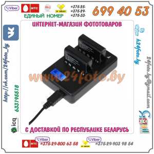Двойное зарядное устройство USB для аккумуляторов LP-E17 (Canon EOS: 77D, 200D, 750D, 760D, 800D, 8000D, 9000D, EOS-M3, EOS-M5, EOS-M6)