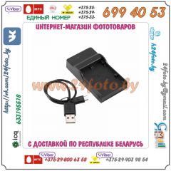 Зарядное устройство USB для аккумулятора NP-W126 (FUJIFILM: HS50, HS35, HS33, HS30EXR, X-A1, X-A2, X-A3, X-A10, X-E1, X-E2, X-Pro1, X-Pro2, X-M1, X-T1, X-T10, X-T20, X-T2)