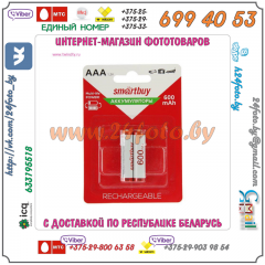 Аккумуляторы Smartbuy 600mAh Ni-MH AAA (2 шт в комплекте)