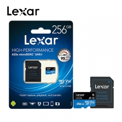 Карта micro SDXC Lexar High-Perfomance 633x 256Gb UHS-I V30 A1 10 class 95 MB/s (с адаптером SD)