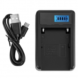 Зарядное устройство USB LCD для АКБ NP-W126 (FUJIFILM: HS50, HS35, HS33, HS30EXR, X-A1, X-A2, X-A3, X-A10, X-E1, X-E2, X-Pro1, X-Pro2, X-M1, X-T1, X-T10, X-T20, X-T2)