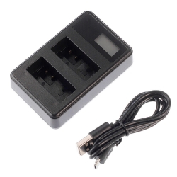 Двойное зарядное устройство USB для АКБ NP-W126 (FUJIFILM: HS50, HS35, HS33, HS30EXR, X-A1, X-A2, X-A3, X-A10, X-E1, X-E2, X-Pro1, X-Pro2, X-M1, X-T1, X-T10, X-T20, X-T2)