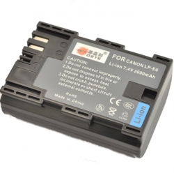 Аккумулятор DSTE LP-E6 2600mAh для камер Canon EOS: 6D, 6D II, 60D, 70D, 80D, 90D, 7D, 7D II, 5D II, 5D III, 5D IV, 5DS, 5DS R, EOS R, R5, R6