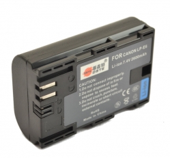 Аккумулятор DSTE LP-E6 2600mAh для камер Canon EOS: 6D, 6D II, 60D, 70D, 80D, 90D, 7D, 7D II, 5D II, 5D III, 5D IV, 5DS, 5DS R, EOS R, R5, R6