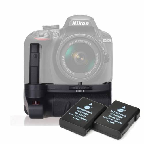 Батарейный блок Travor MB-D3400 для фотокамеры Nikon D3400 + 2 EN-EL14 1600mAh